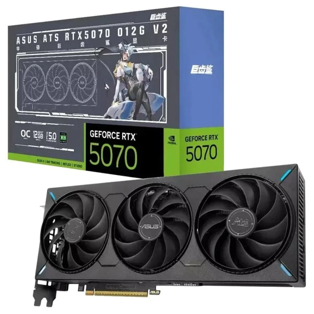 Placa De Vídeo Asus Nvidia Geforce RTX 5070 Ats Oc V2, 12gb, Gddr7, Dlss, Ray Tracing, Ats-RTX5070-o12g-v2
