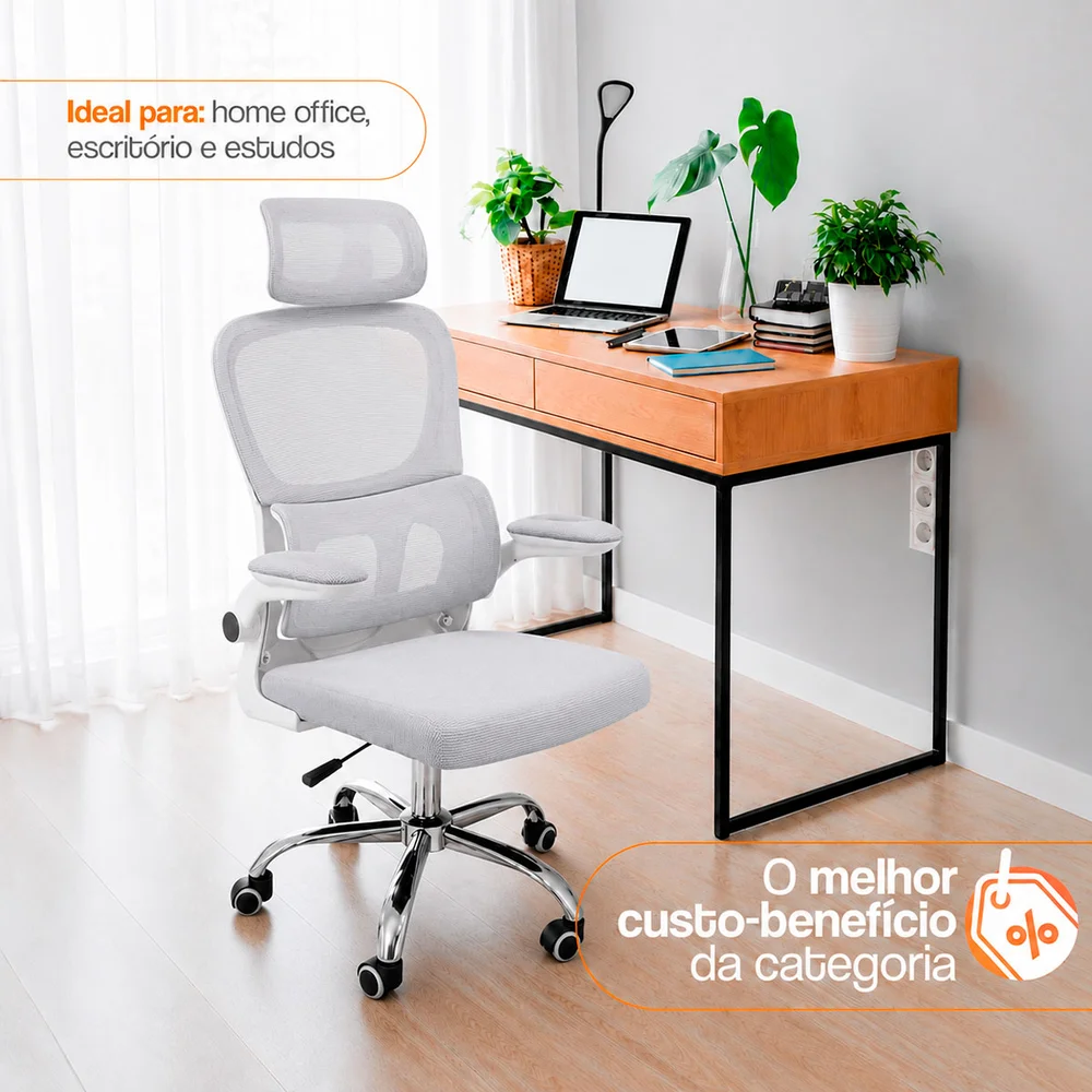 Imagem 3 de 5 do produto Cadeira De Escritório Diretor Oficial Atenas Cinza - Kit 15