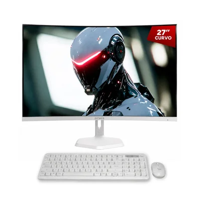 Monitor 27'' PCyes 100hz + Teclado E Mouse Sem Fio - Branco