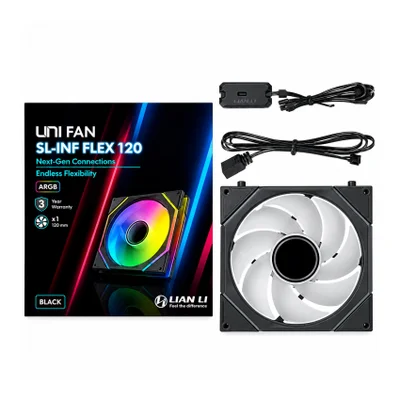 Fan 120mm Lian Li Uni Fan Sl-inf Flex, ARGB, Black - 12slin1f1b