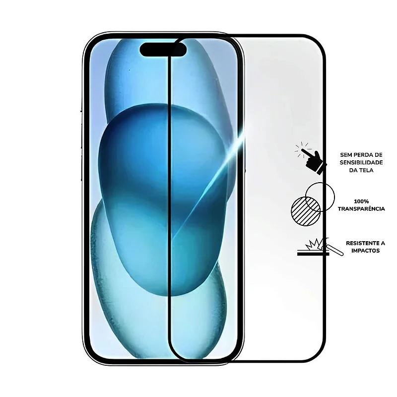 Imagem 3 de 5 do produto Película 3d De Vidro 9h Temperado Para Iphone 18 Pro
