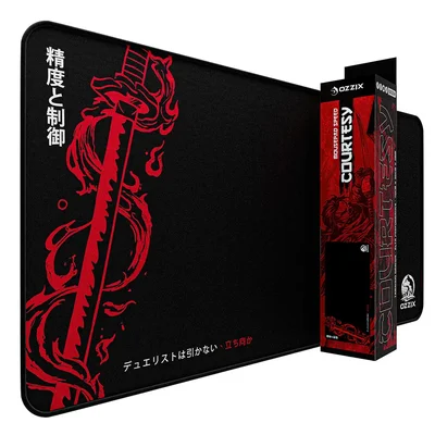 Mousepad Gamer Courtesy 70x35 Katana Japonês Exclusivo Alta Qualidade Speed Escrita Japonesa Cultura Asiática Samurai
