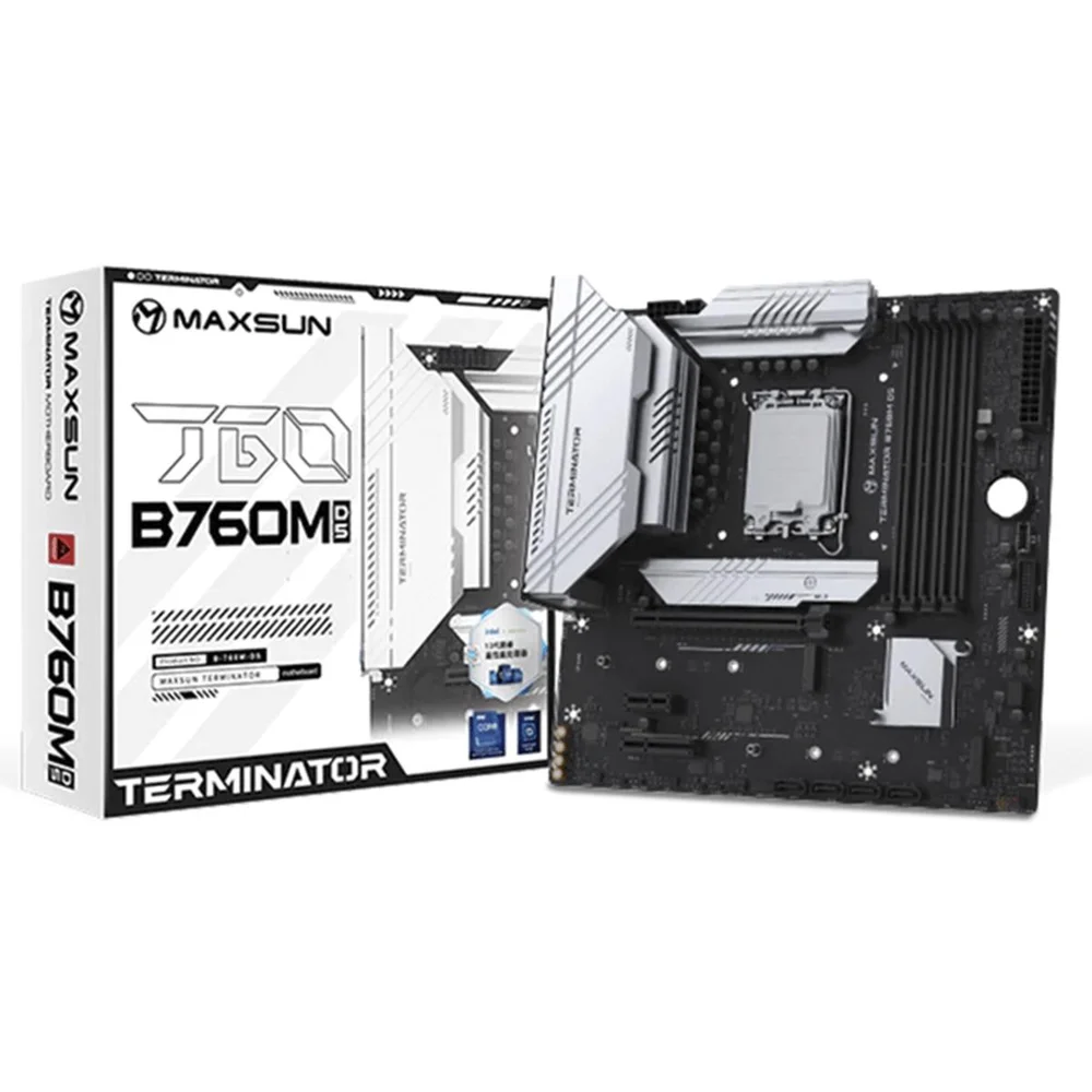 Placa Mãe Maxsun Terminator B760m D5, Chipset B760, Intel LGA 1700, Matx, Ddr5