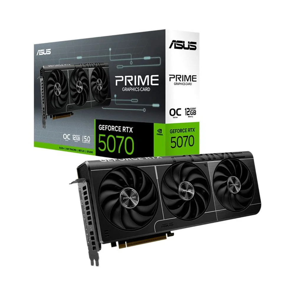 Placa De Video Asus Geforce RTX 5070 Prime Oc Edition, 12gb, Gddr7, 192-bit, Prime-RTX5070-o12g