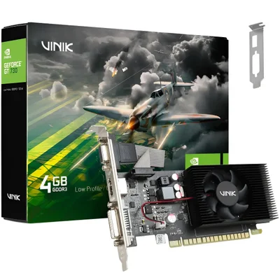 Placa De Video Nvidia Geforce Gt 730 4gb Ddr3 128 Bits Vinik Low Profile Gpuk7304gblp4ph3 - Vinik