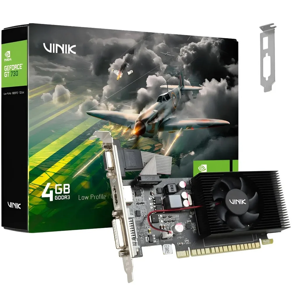 Placa De Video Nvidia Geforce Gt 730 4gb Ddr3 128 Bits Vinik Low Profile Gpuk7304gblp4ph3 - Vinik