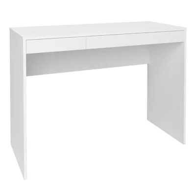 Mesa Escrivaninha College Moderno 2 Gavetas Mdp 101cm Branco Artany