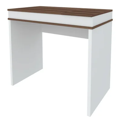 Mesa Escrivaninha Mind Moderno Sem Gavetas Mdp 85cm Ipe Branco Artany