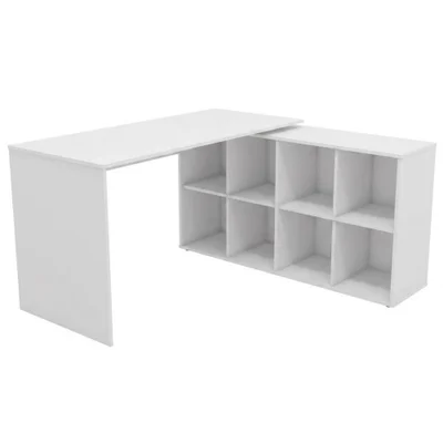 Mesa Escrivaninha Em L Nero Moderno Sem Gavetas Mdp 140cm Branco Artany