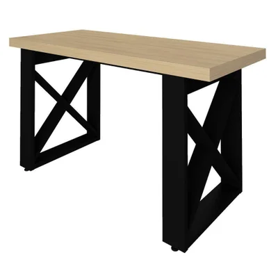 Mesa Escrivaninha Retangular Tokyo Moderno Sem Gavetas 135cm Preto Artany