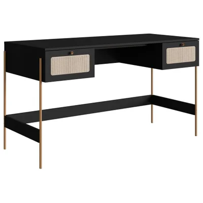 Escrivaninha 2 Gavetas Palhinha 28931 Linha Oslo Nero