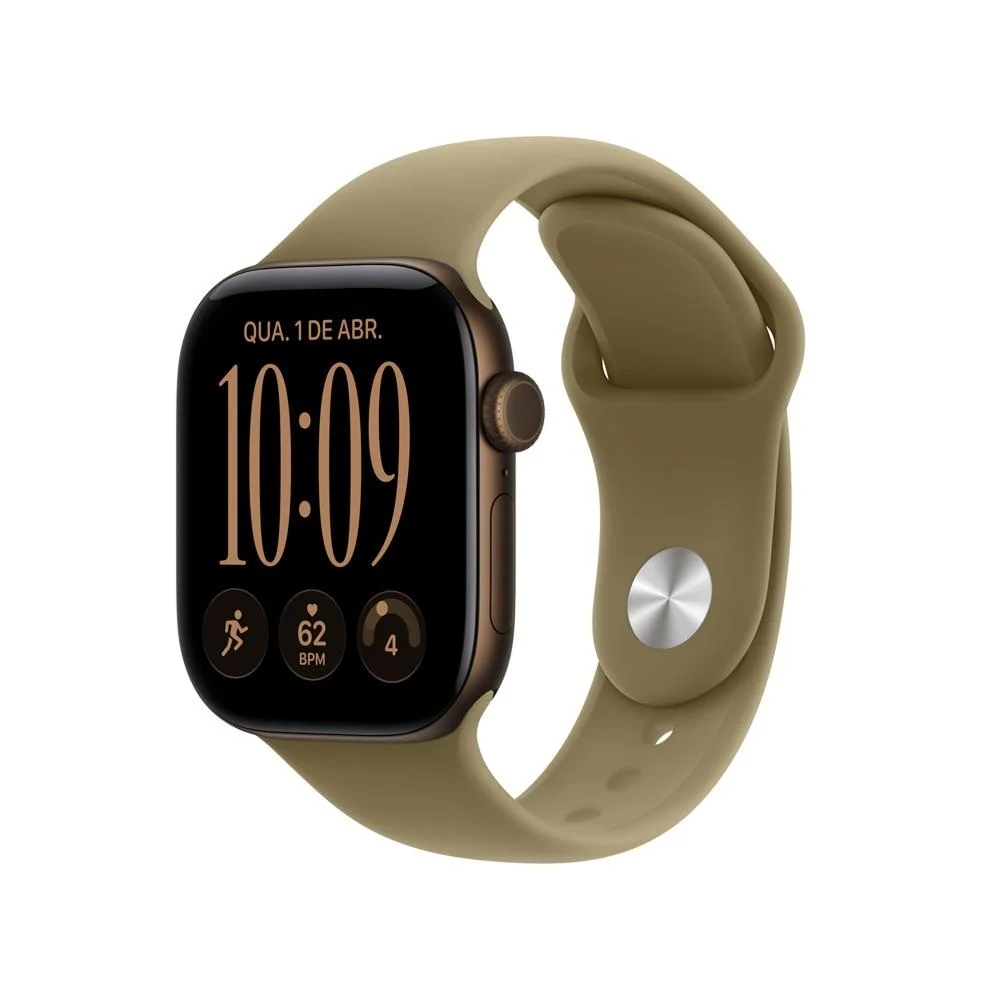 Apple Watch Series 12 Gps + Cellular, Caixa Em Alumínio Bronze-escuro De 42 Mm Com Pulseira Esportiva Oliva - M/g