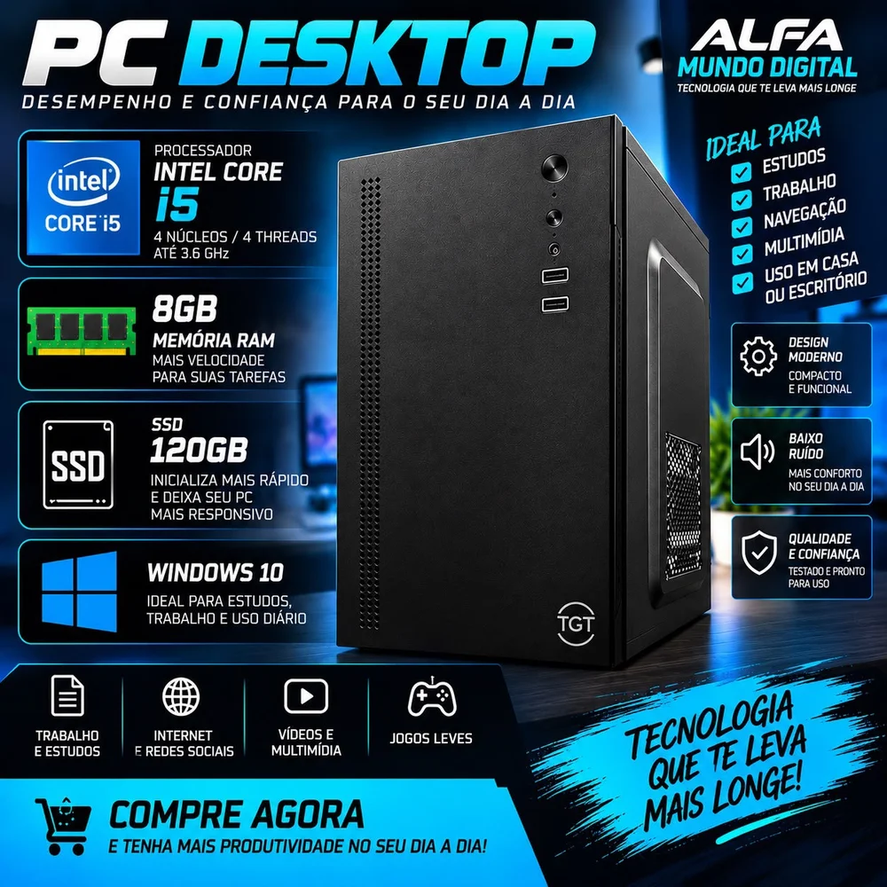 Computador PC Intel Core i5 8GB Ram SSD 120GB WINDOWS 10 - view 2