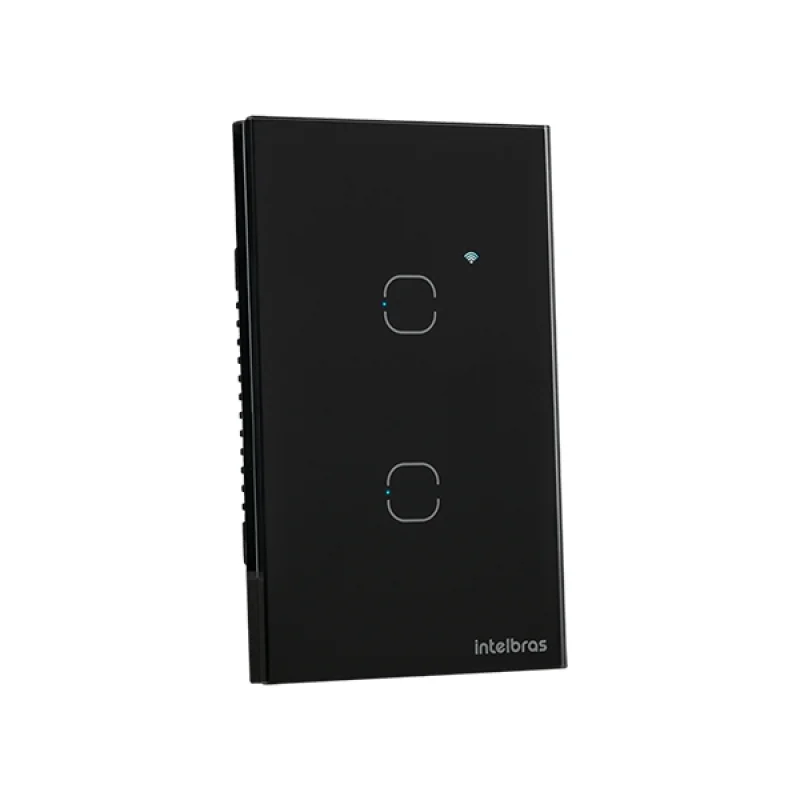 Interruptor Inteligente Wi-fi Touch 2 Teclas Preto Eiw 1002 Intelbras