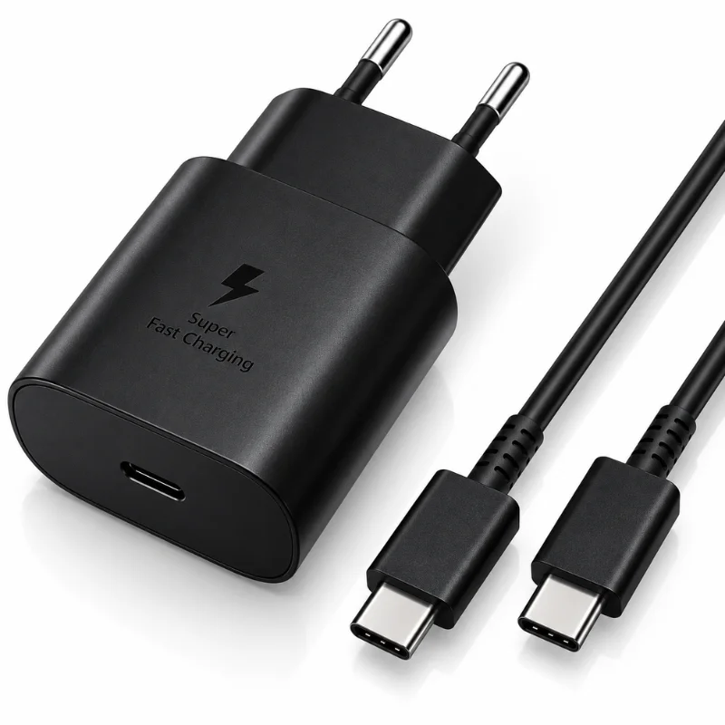 Kit Carregador Samsung   45w Super Fast Charging 2.0 Usb-c + Cabo Tipo C 5a | Carregamento Rápido Para Galaxy Cor Preto