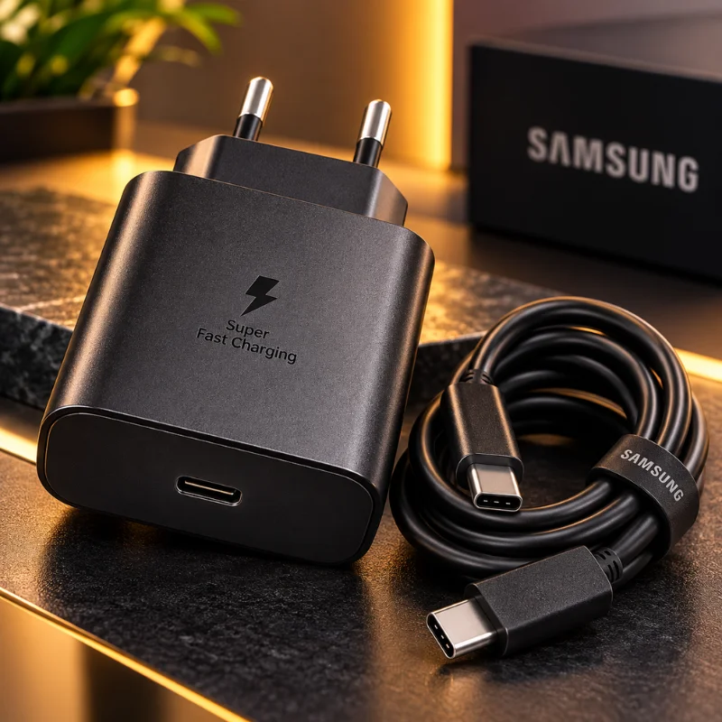 Imagem 5 de 5 do produto Kit Carregador Samsung   45w Super Fast Charging 2.0 Usb-c + Cabo Tipo C 5a | Carregamento Rápido Para Galaxy Cor Preto