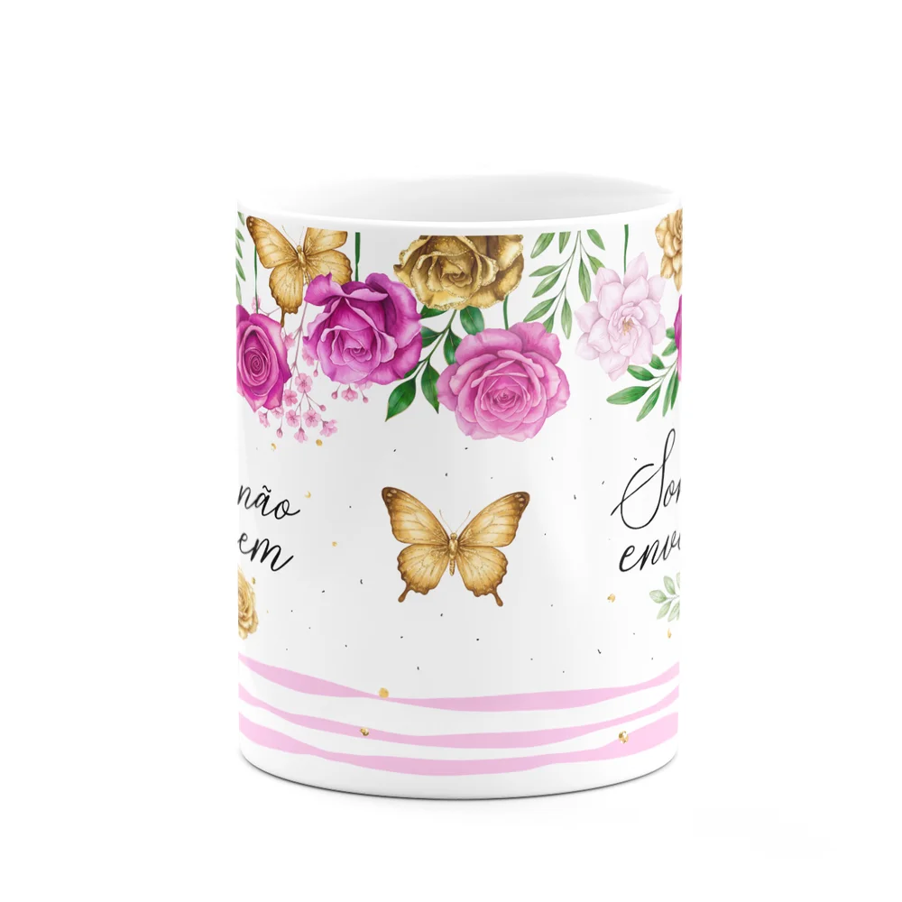 Imagem 2 de 5 do produto Caneca Floral Positividade - Sonhos Não Envelhecem