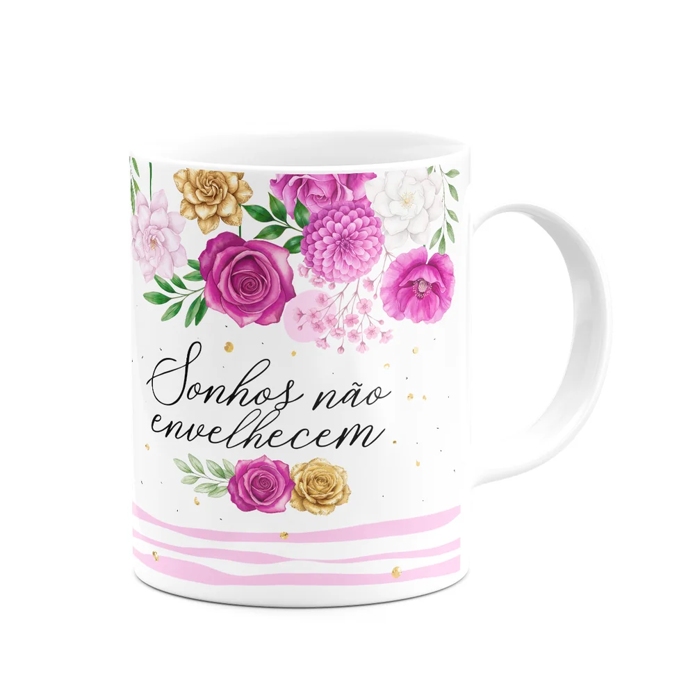 Imagem 5 de 5 do produto Caneca Floral Positividade - Sonhos Não Envelhecem