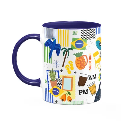 Caneca Brasil Brasilidades - Icons Moments - B-navyblue