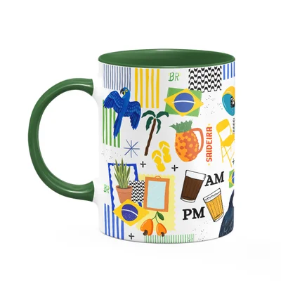 Caneca Brasil Brasilidades - Icons Moments - B-darkgreen