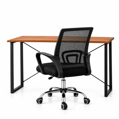 Conjunto De Escritório Mesa Dora E Cadeira Begônia Mesh Preta