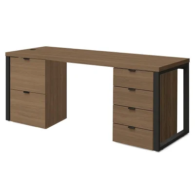 Conjunto Escritorio Industrial Mesa E Gaveteiros Frame Kappesberg Munique
