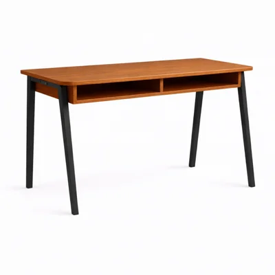 Mesa Escrivaninha Niara Com Nicho Home Office Preto/canela 100cm