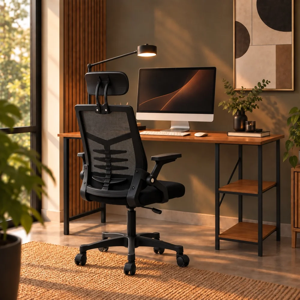 Imagem 5 de 5 do produto Conjunto De Escritório Mesa Bela E Cadeira Diretor Relax Preto