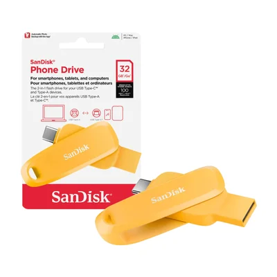 Pen Drive 32gb Usb 3.2 Otg Ultra D Drive Go Tip C 100mbs Le Sdddc6-032g-g46yd Sandisk