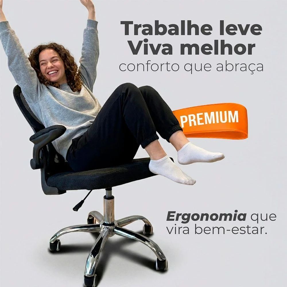 Imagem 5 de 5 do produto Kit 6 Cadeiras De Escritório Diretor Oficial Atenas Preto
