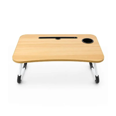 Mesa De Notebook Multiuso Armor Portátil Dobrável Em Madeira Para E Com Porta - Tablet E Porta - Copos - Gshield
