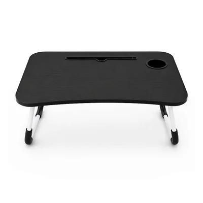 Mesa De Notebook Multiuso Armor Portátil Dobrável Preta Para E Com Porta - Tablet E Porta - Copos - Gshield
