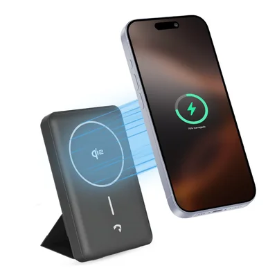 Power Bank Magnetico Amet Cinza 10000mah 20w Com Suporte