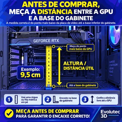 Suporte Placa De Video Gpu Ajustável 7cm-11,5cm, Amd Branco — foto 2