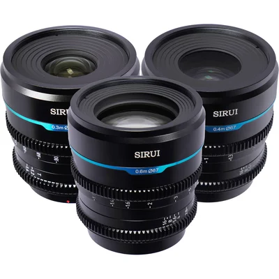 Kit de Lentes de Cinema Sirui Night Walker 24; 35; 55mm T1.2 S35 para Câmeras Canon RF