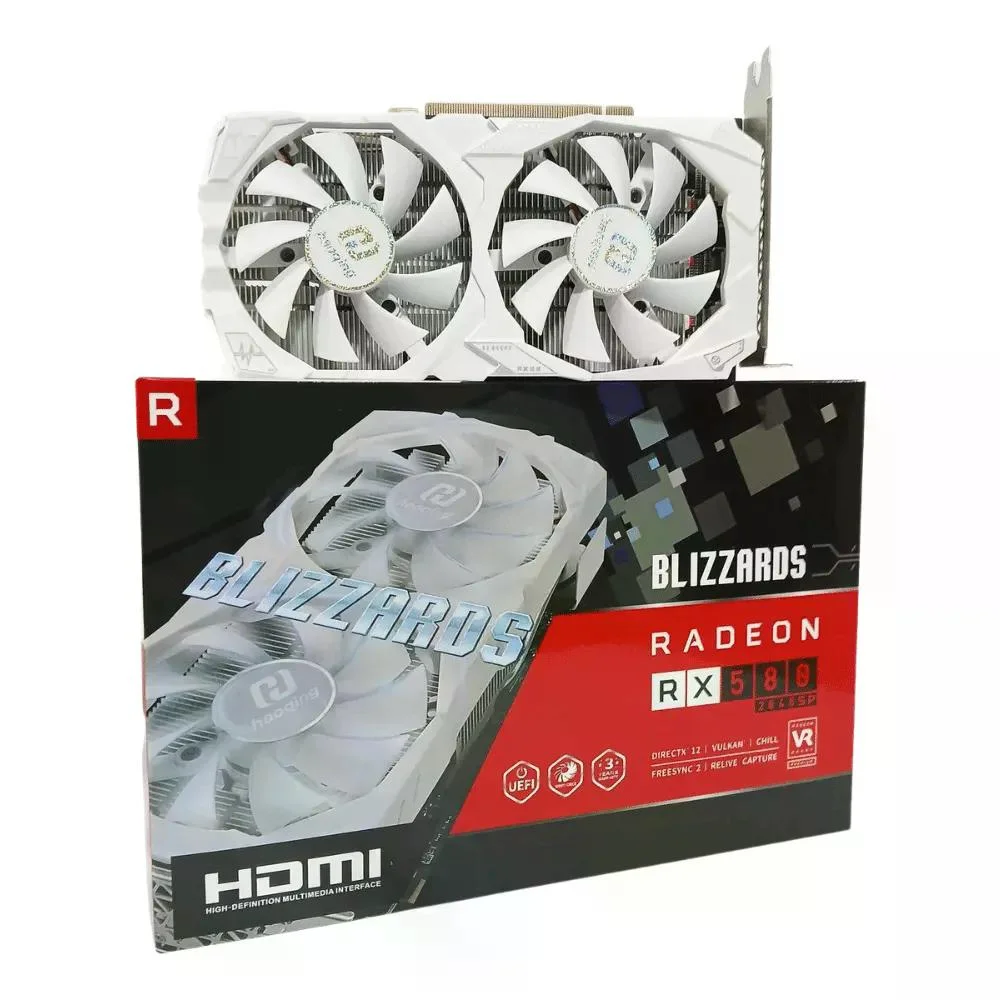 Placa De Vídeo Haoqing Blizzards Radeon Rx 580, 8GB, GDDR5, White, 256 Bits, Hq26162558