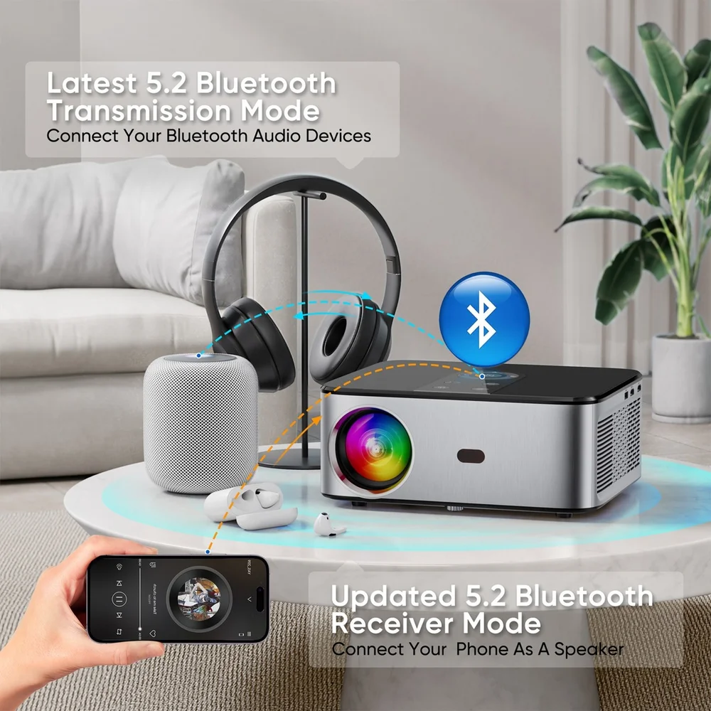 Imagem 2 de 5 do produto Projetor Smart Full Hd Sun Series Android 12 Wi-fi 6 Auto Focus