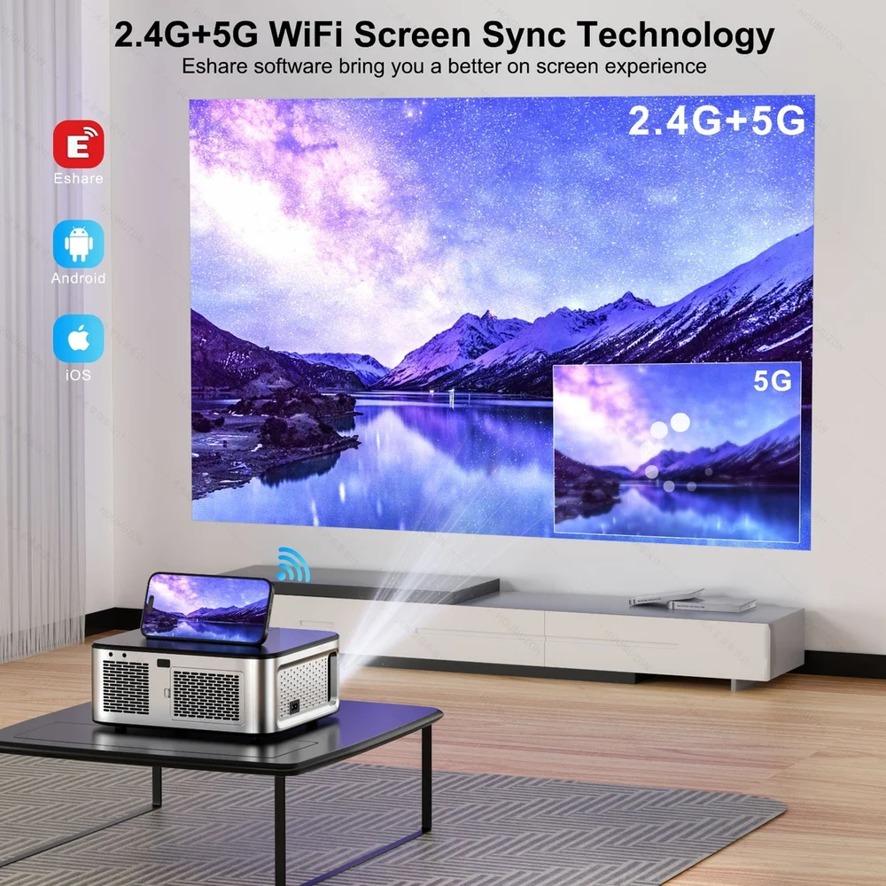 Imagem 5 de 5 do produto Projetor Smart Full Hd Sun Series Android 12 Wi-fi 6 Auto Focus