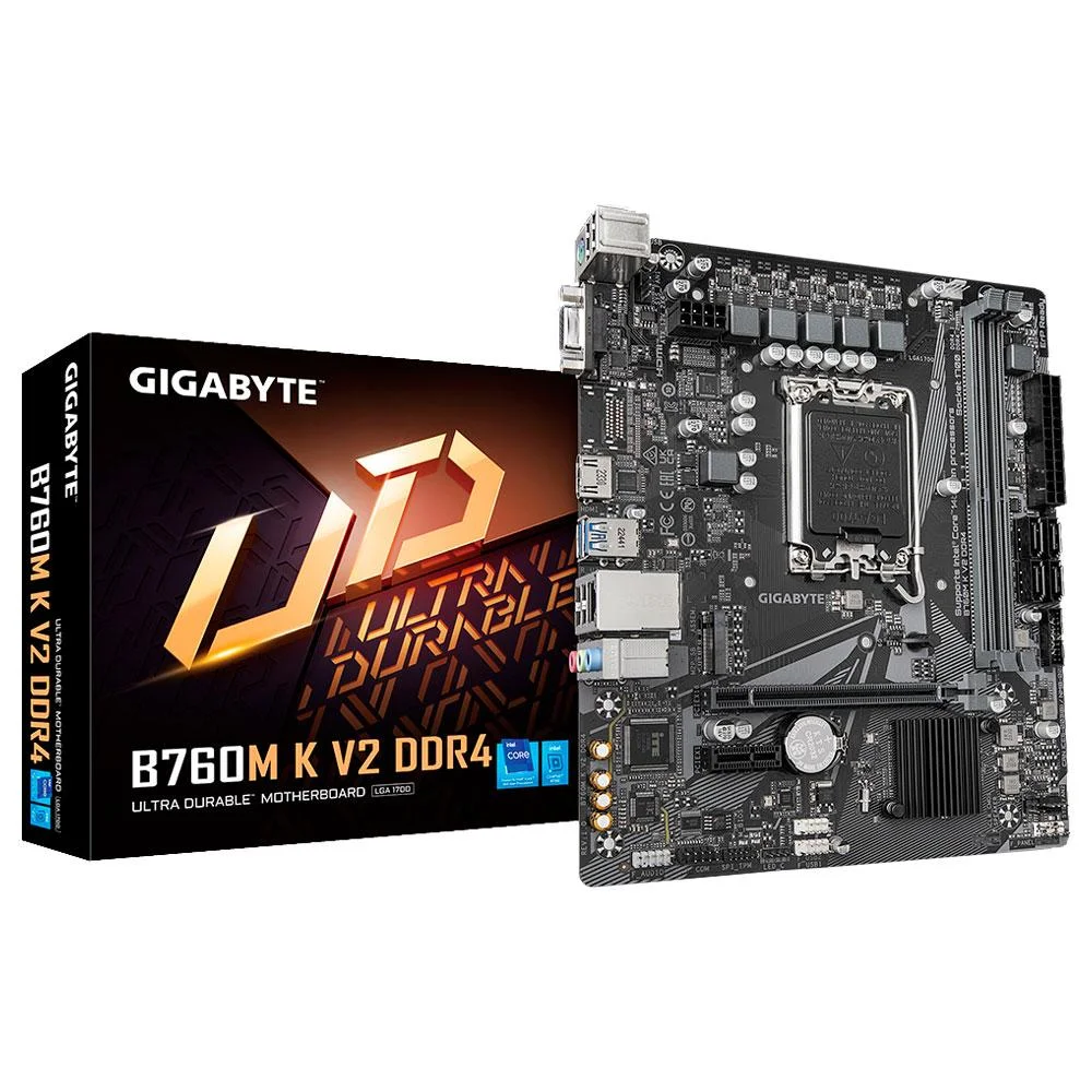 Placa Mãe (intel) Gigabyte B760m K V2 Ddr4 1.0 LGA 1700 12 13 E 14 Geracao