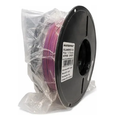 Filamento 1,75mm Pla Silk, 1kg, Azul/dourado/roxo, Para Impressora 3d, Masterprint