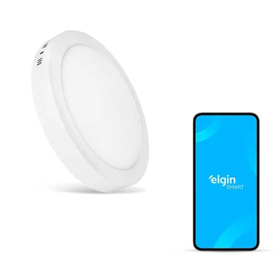 Luminária De Sobrepor Redonda Smart 24w Compatível Com Assistente Bivolt