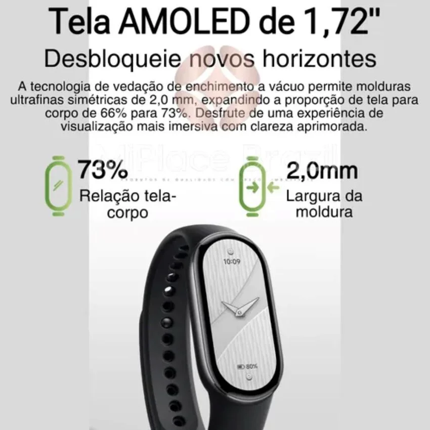 Imagem 3 de 5 do produto Pulseira Inteligente Xiaomi Smart Band 10 Branco Tela AmoLED 1.72" 60hz Bluetooth