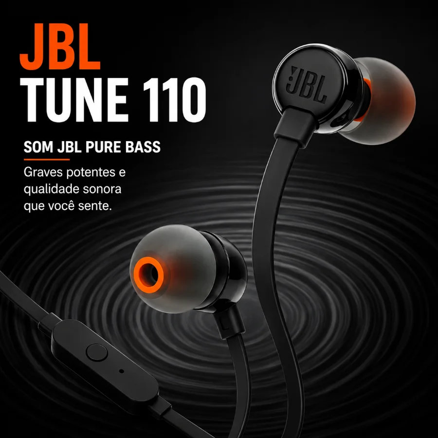 Imagem 2 de 5 do produto Fone De Ouvido Jbl Tune 110 Com Fio P2 3,5mm In-ear Pure Bass Microfone