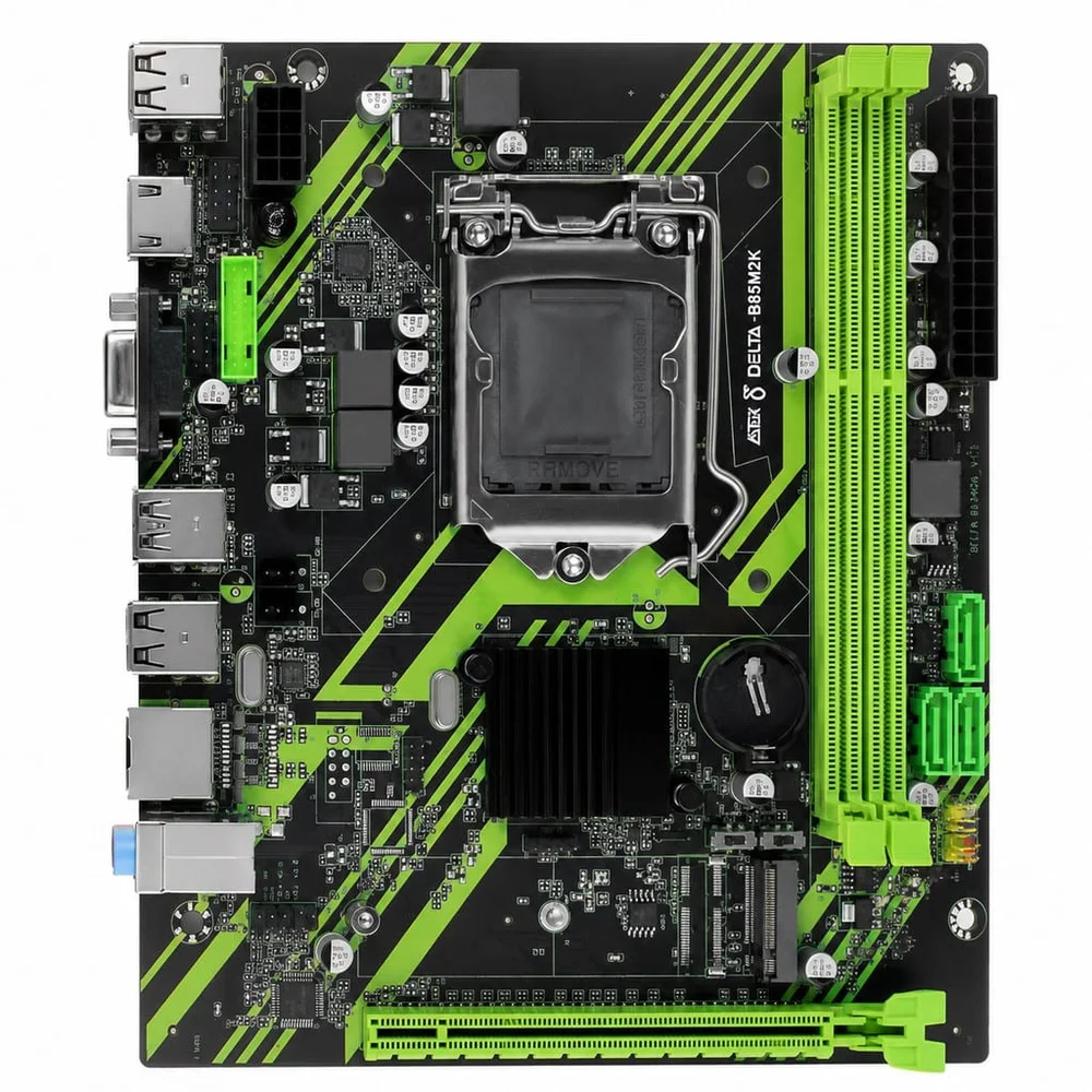 Placa Mãe B85 LGA 1150 Intel i3 i5 i7 4ª Geração Ddr3 16gb M.2 HDMI Usb 3.0 Gigabit Micro-atx Aitek Delta-b85m2k