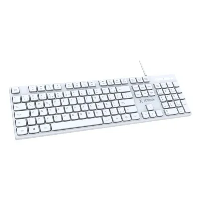 Teclado Slim Usb Fortrek K15 Abnt2 Branco Resistente A Respingos