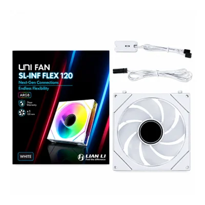 Fan 120mm Lian Li Uni Fan Sl-inf Flex, ARGB, White - 12slin1f1w