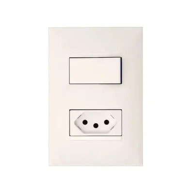 Interruptor Simples 10a 2p+t 20a 4x2 Branca Pial Plus 615073
