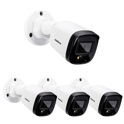 Kit 4 Câmera Multi Hd 2 Megapixels 20m Vhd 1220 B Full Color + Intelbras