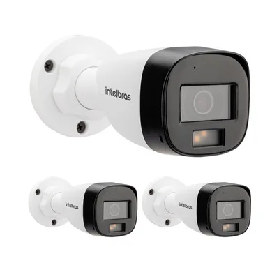 Kit 3 Câmeras Multi Hd 2 Megapixels 20m Vhd 3220 B Full Color + Intelbras