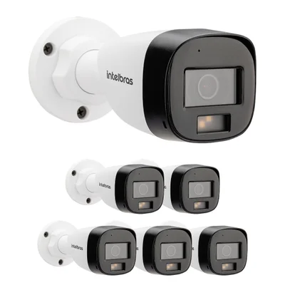 Kit 6 Câmeras Multi Hd 2 Megapixels 20m Vhd 3220 B Full Color + Intelbras